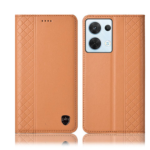 Handytasche Stand Schutzhülle Flip Leder Hülle H10P für Oppo Reno8 5G Orange