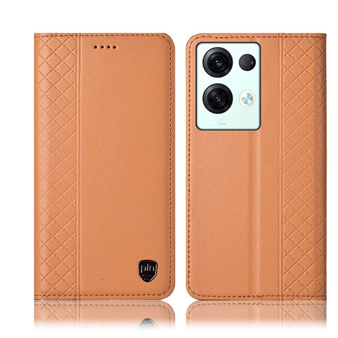 Handytasche Stand Schutzhülle Flip Leder Hülle H10P für Oppo Reno8 Pro 5G Orange