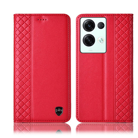 Handytasche Stand Schutzhülle Flip Leder Hülle H10P für Oppo Reno8 Pro+ Plus 5G Rot