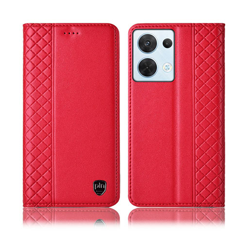 Handytasche Stand Schutzhülle Flip Leder Hülle H10P für Oppo Reno9 5G Rot