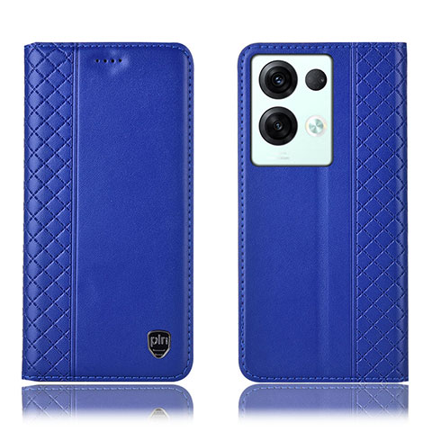 Handytasche Stand Schutzhülle Flip Leder Hülle H10P für Oppo Reno9 Pro+ Plus 5G Blau