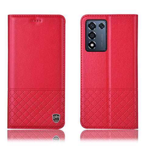 Handytasche Stand Schutzhülle Flip Leder Hülle H10P für Realme Q3t 5G Rot