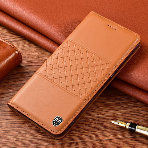 Handytasche Stand Schutzhülle Flip Leder Hülle H10P für Samsung Galaxy S21 Plus 5G Orange