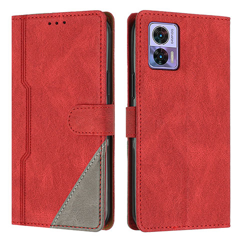 Handytasche Stand Schutzhülle Flip Leder Hülle H10X für Motorola Moto Edge 30 Neo 5G Rot