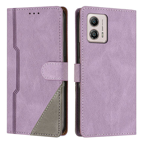 Handytasche Stand Schutzhülle Flip Leder Hülle H10X für Motorola Moto G53 5G Violett