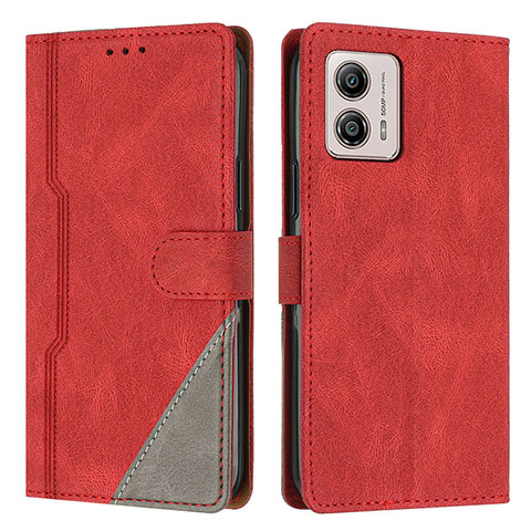 Handytasche Stand Schutzhülle Flip Leder Hülle H10X für Motorola Moto G53y 5G Rot