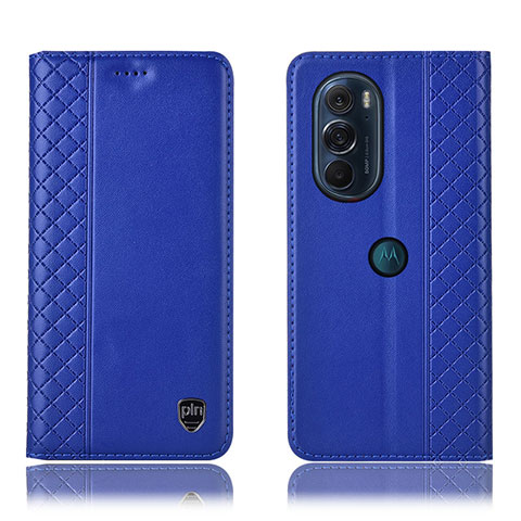 Handytasche Stand Schutzhülle Flip Leder Hülle H11P für Motorola Moto Edge Plus (2022) 5G Blau