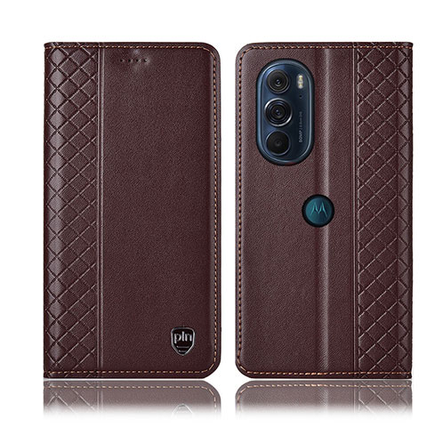 Handytasche Stand Schutzhülle Flip Leder Hülle H11P für Motorola Moto Edge Plus (2022) 5G Braun