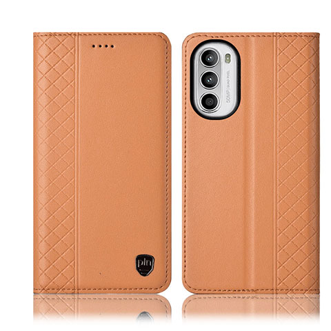 Handytasche Stand Schutzhülle Flip Leder Hülle H11P für Motorola Moto G71s 5G Orange