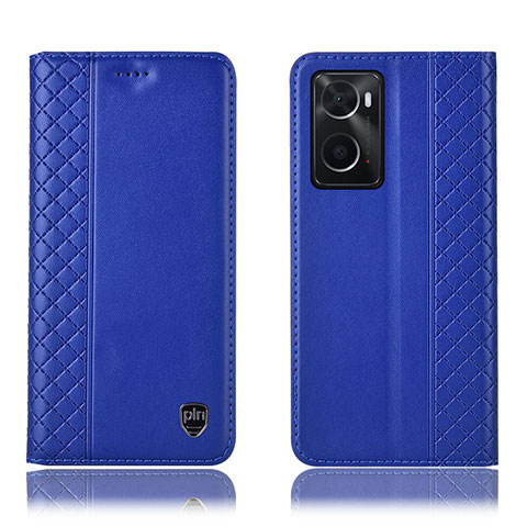 Handytasche Stand Schutzhülle Flip Leder Hülle H11P für Oppo A36 Blau