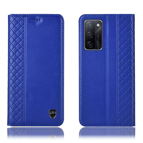 Handytasche Stand Schutzhülle Flip Leder Hülle H11P für Oppo A55S 5G Blau