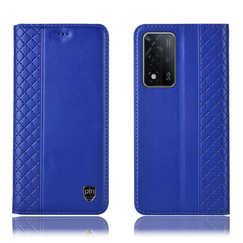 Handytasche Stand Schutzhülle Flip Leder Hülle H11P für Oppo A93s 5G Blau