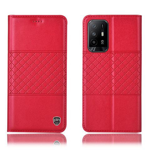 Handytasche Stand Schutzhülle Flip Leder Hülle H11P für Oppo A94 5G Rot