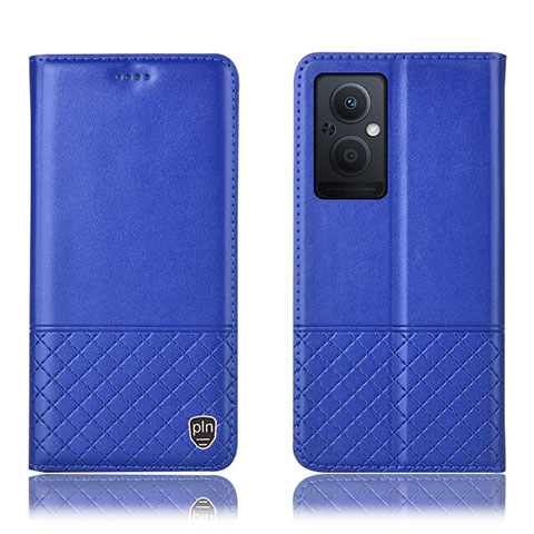 Handytasche Stand Schutzhülle Flip Leder Hülle H11P für Oppo A96 5G Blau