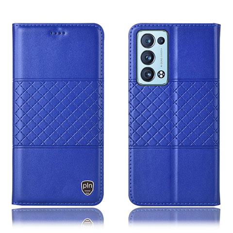 Handytasche Stand Schutzhülle Flip Leder Hülle H11P für Oppo Reno6 Pro 5G Blau