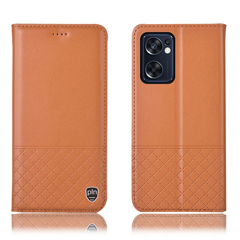 Handytasche Stand Schutzhülle Flip Leder Hülle H11P für Oppo Reno7 SE 5G Orange