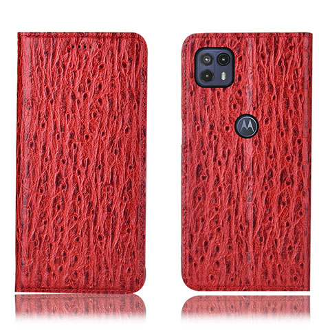 Handytasche Stand Schutzhülle Flip Leder Hülle H15P für Motorola Moto G50 5G Rot