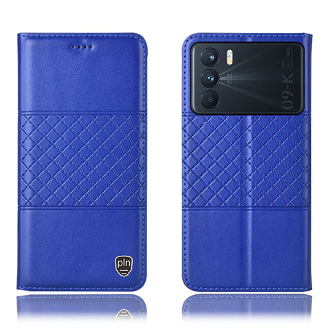 Handytasche Stand Schutzhülle Flip Leder Hülle H15P für Oppo K9 Pro 5G Blau