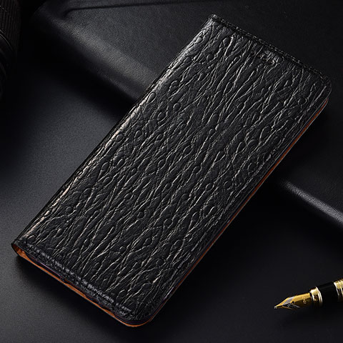 Handytasche Stand Schutzhülle Flip Leder Hülle H15P für Samsung Galaxy A12 Schwarz