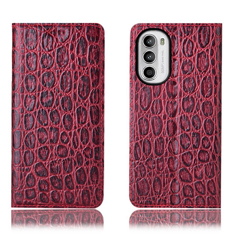 Handytasche Stand Schutzhülle Flip Leder Hülle H16P für Motorola Moto Edge (2022) 5G Rot