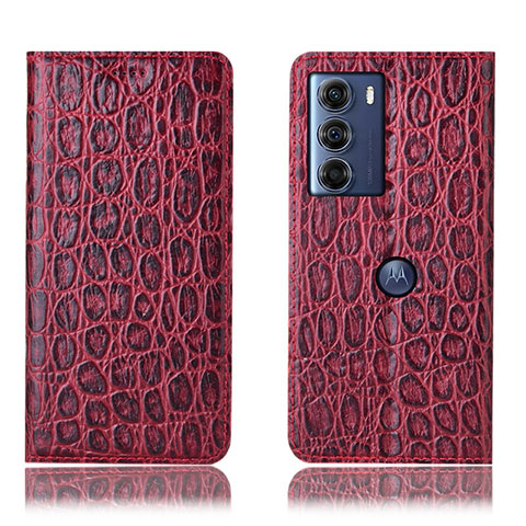 Handytasche Stand Schutzhülle Flip Leder Hülle H16P für Motorola Moto Edge S30 5G Rot