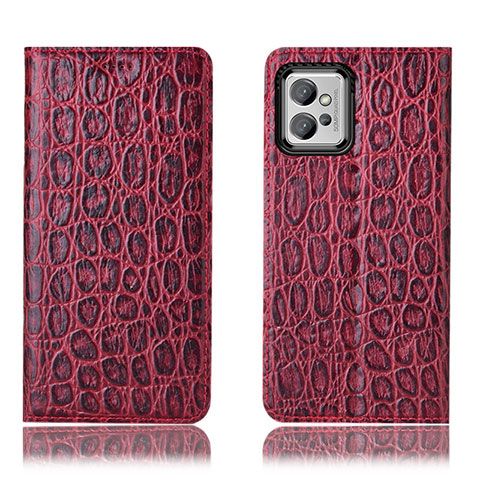 Handytasche Stand Schutzhülle Flip Leder Hülle H16P für Motorola Moto G32 Rot