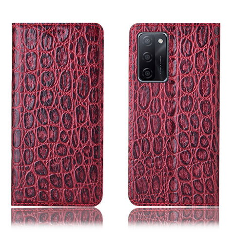 Handytasche Stand Schutzhülle Flip Leder Hülle H16P für Oppo A55S 5G Rot