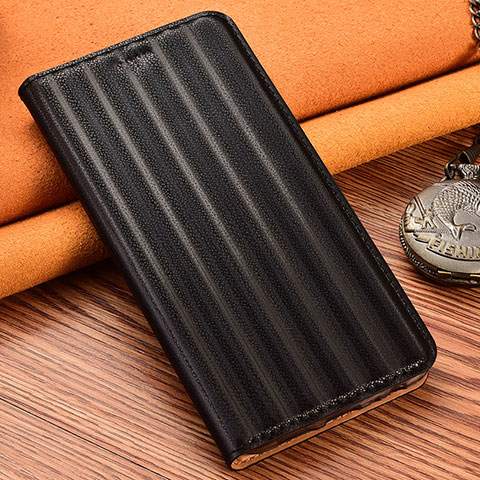 Handytasche Stand Schutzhülle Flip Leder Hülle H16P für Samsung Galaxy A52 5G Schwarz