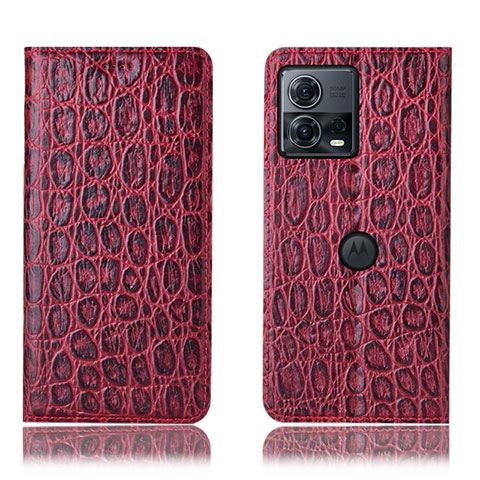 Handytasche Stand Schutzhülle Flip Leder Hülle H18P für Motorola Moto Edge S30 Pro 5G Rot