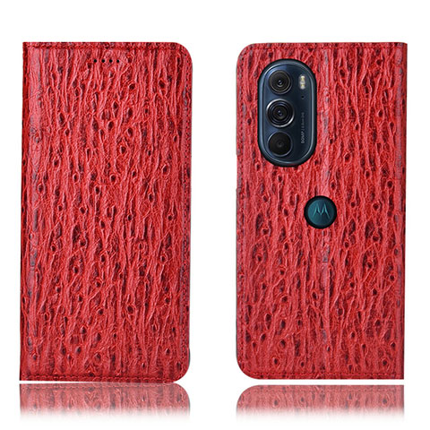 Handytasche Stand Schutzhülle Flip Leder Hülle H18P für Motorola Moto Edge X30 5G Rot