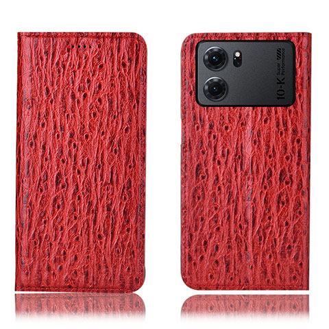 Handytasche Stand Schutzhülle Flip Leder Hülle H18P für Oppo K10 5G Rot