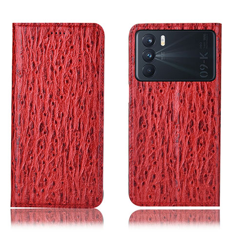 Handytasche Stand Schutzhülle Flip Leder Hülle H18P für Oppo K9 Pro 5G Rot