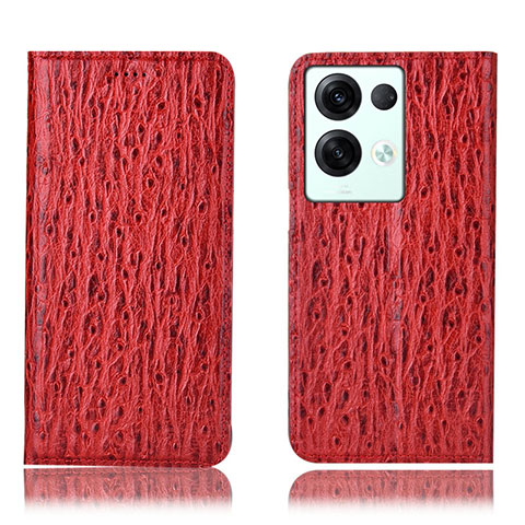 Handytasche Stand Schutzhülle Flip Leder Hülle H18P für Oppo Reno9 Pro+ Plus 5G Rot