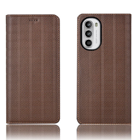 Handytasche Stand Schutzhülle Flip Leder Hülle H20P für Motorola Moto Edge (2022) 5G Braun