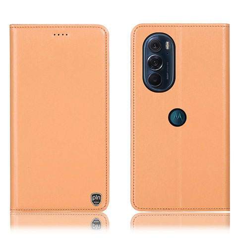 Handytasche Stand Schutzhülle Flip Leder Hülle H21P für Motorola Moto Edge 30 Pro 5G Orange