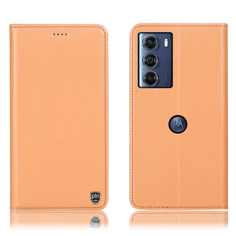 Handytasche Stand Schutzhülle Flip Leder Hülle H21P für Motorola Moto Edge S30 5G Orange