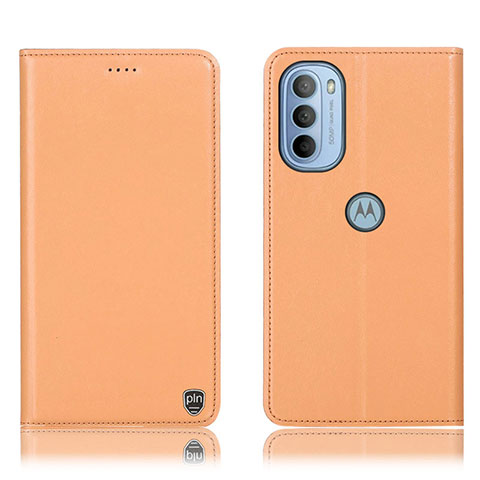 Handytasche Stand Schutzhülle Flip Leder Hülle H21P für Motorola Moto G31 Orange