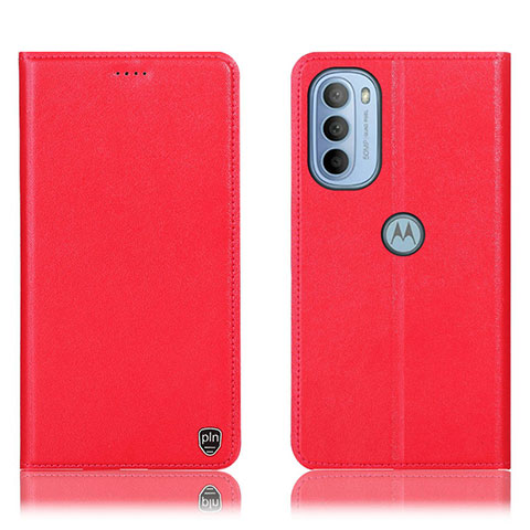 Handytasche Stand Schutzhülle Flip Leder Hülle H21P für Motorola Moto G31 Rot