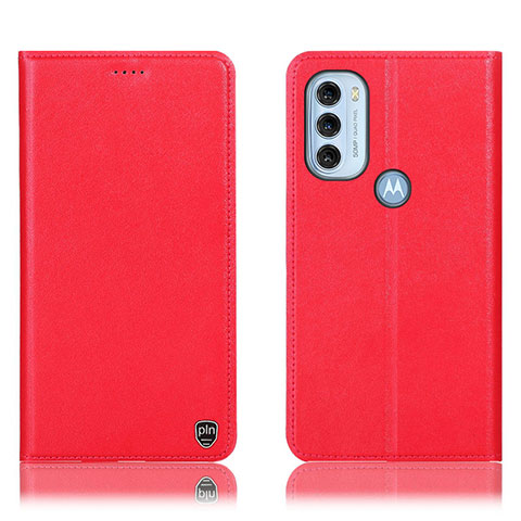 Handytasche Stand Schutzhülle Flip Leder Hülle H21P für Motorola Moto G71 5G Rot