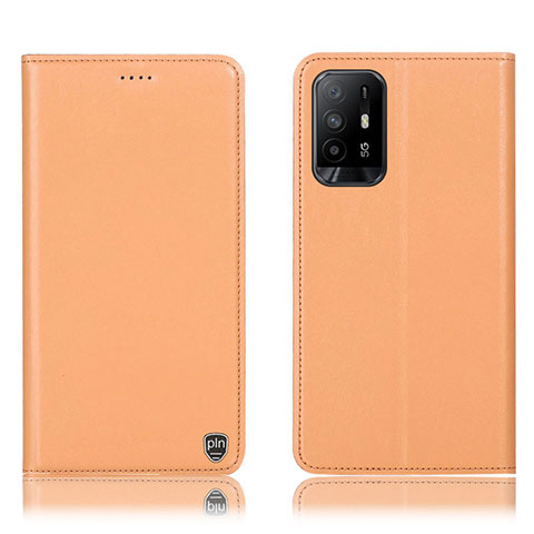 Handytasche Stand Schutzhülle Flip Leder Hülle H21P für Oppo F19 Pro+ Plus 5G Orange