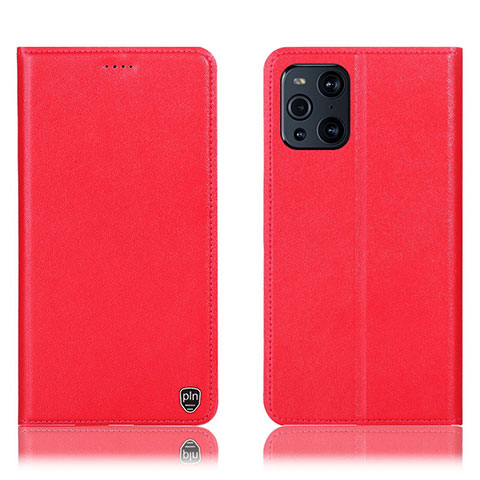 Handytasche Stand Schutzhülle Flip Leder Hülle H21P für Oppo Find X3 Pro 5G Rot