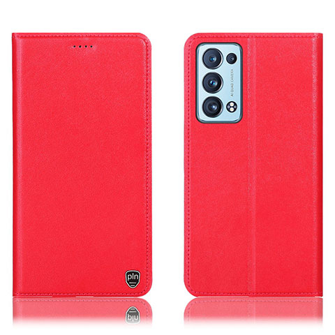 Handytasche Stand Schutzhülle Flip Leder Hülle H21P für Oppo Reno6 Pro+ Plus 5G Rot