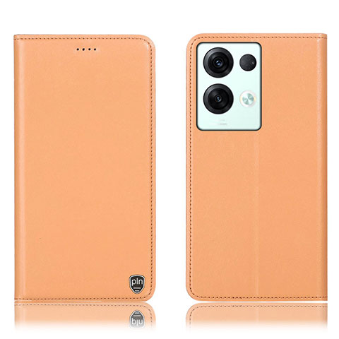 Handytasche Stand Schutzhülle Flip Leder Hülle H21P für Oppo Reno8 Pro 5G Orange