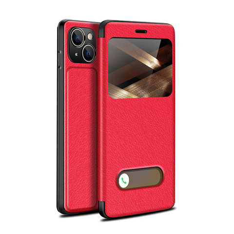 Handytasche Stand Schutzhülle Flip Leder Hülle H24 für Apple iPhone 15 Rot