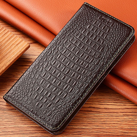 Handytasche Stand Schutzhülle Flip Leder Hülle H24P für Xiaomi Redmi Note 13 Pro+ Plus 5G Braun