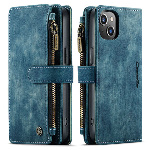 Handytasche Stand Schutzhülle Flip Leder Hülle H28 für Apple iPhone 13 Blau