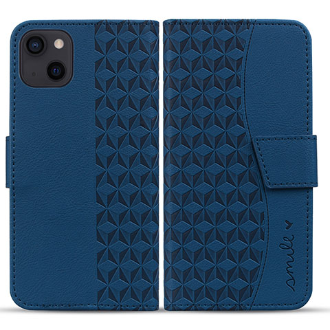 Handytasche Stand Schutzhülle Flip Leder Hülle HF1 für Apple iPhone 14 Blau