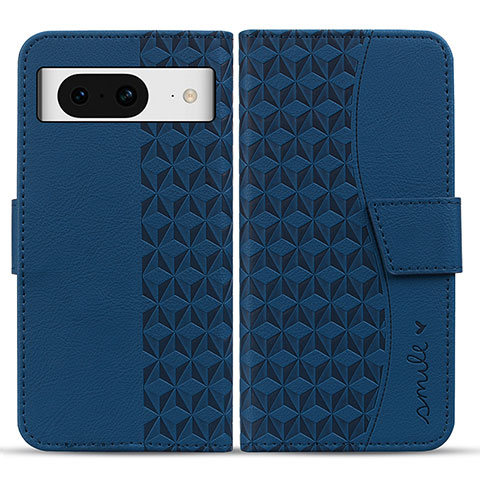 Handytasche Stand Schutzhülle Flip Leder Hülle HF1 für Google Pixel 8 5G Blau