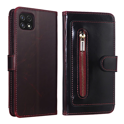 Handytasche Stand Schutzhülle Flip Leder Hülle JDK für Samsung Galaxy A22 5G Rot