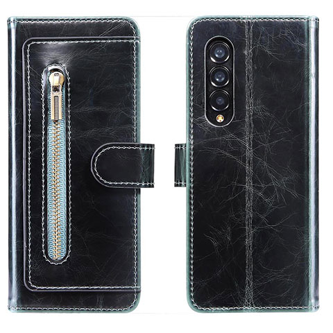 Handytasche Stand Schutzhülle Flip Leder Hülle JDK für Samsung Galaxy Z Fold3 5G Blau